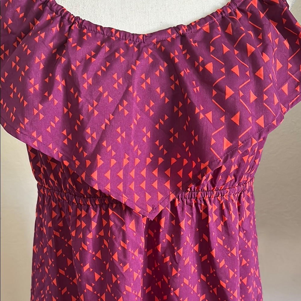 Roxy Tie-Back Patterned Keyhole Spaghetti Strap Ruffle Sundress - Picture 5 of 6